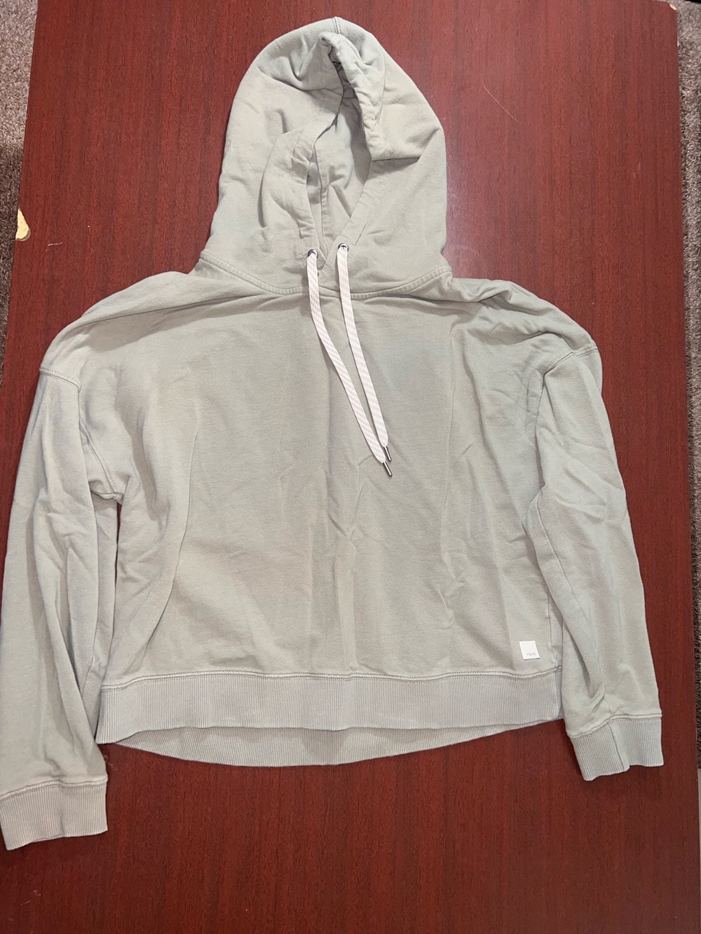 Vuori Sage Green Pullover Hoodie with Striped Drawcords - Picture 1 of 4